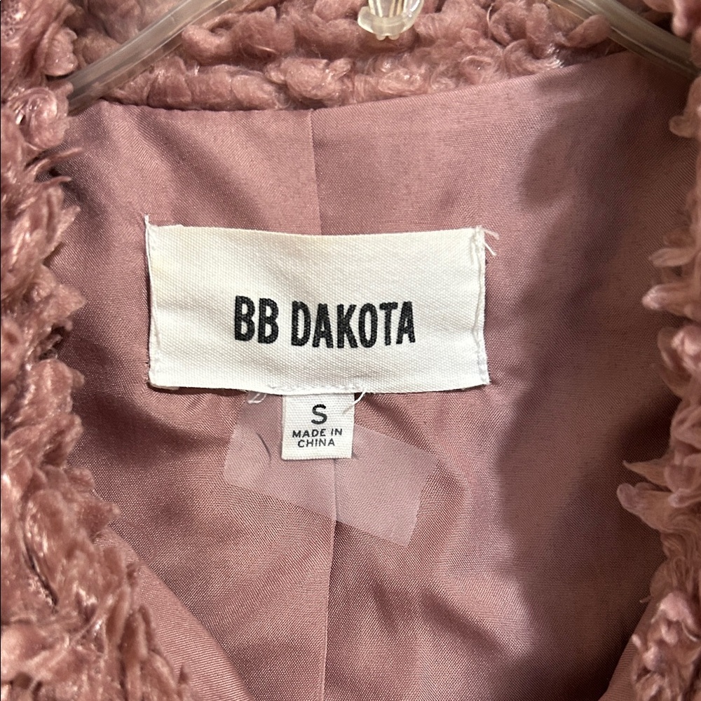 BB Dakota Faux Fur Teddy Jacket – Mauve Pink – Size Small - Picture 2 of 6